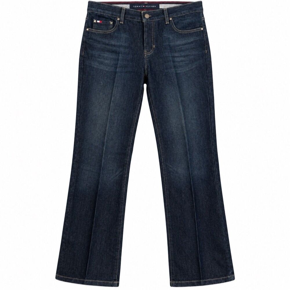 Vintage Y2K Tommy Hilfiger Jeans Womens 8 Low Rise Bootcut Dark Wash Denim